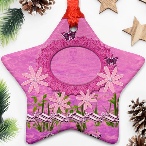 Pink Flower Pastel Flower Ornament By Ellan Front