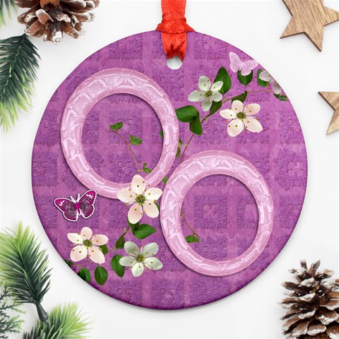 Lavender Flower Round Ornament By Ellan Front