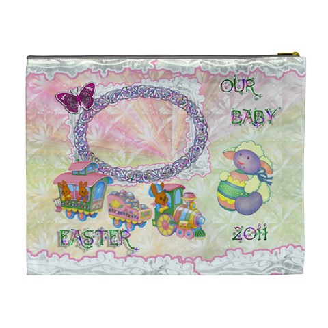 Spring Flower Floral Our Baby Xl Cosmetic Bag By Ellan Back