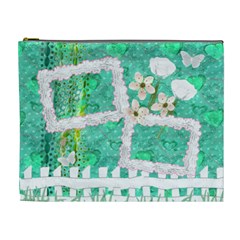 Spring flower floral aqua XL Cosmetic Bag (7 styles) - Cosmetic Bag (XL)