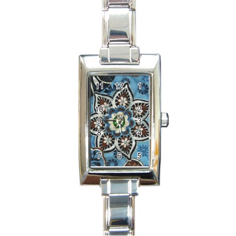 Blue Rectangle Watch By Eleanor Norsworthy Front