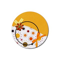 Tangerine Breeze 4pk Round Coaster Set 1 - Rubber Round Coaster (4 pack)