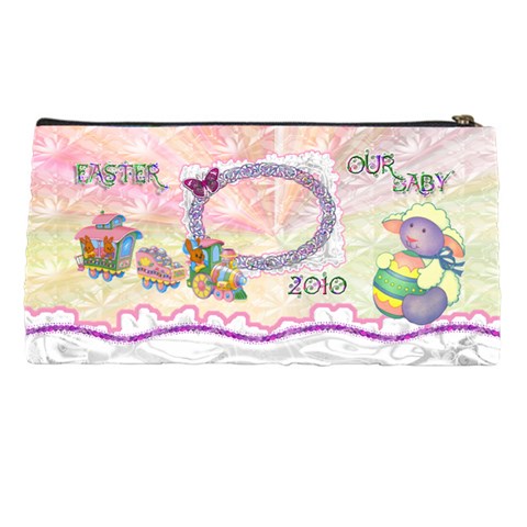 Spring Flower Floral Our Baby Train Lamb Pencil Case By Ellan Back