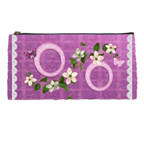 Spring Flower Floral Purple Pencil Case By Ellan Front