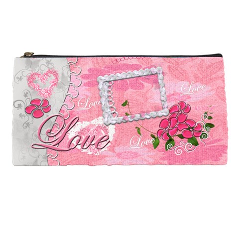 Spring Flower Floral Love Pink Pencil Case By Ellan Front