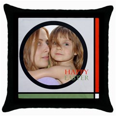 Happy easter - Throw Pillow Case (Black)