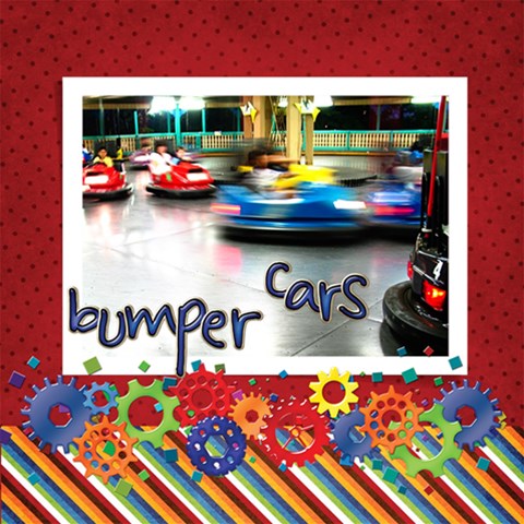 About A Boy Bumper Cars By Diann 12 x12  Scrapbook Page - 1