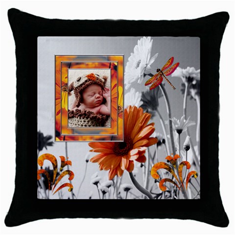 Orange Accent Throw Pillow Case By Lil Front