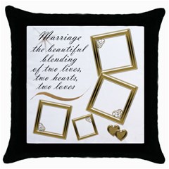 Marriage Thow Pillow - Throw Pillow Case (Black)