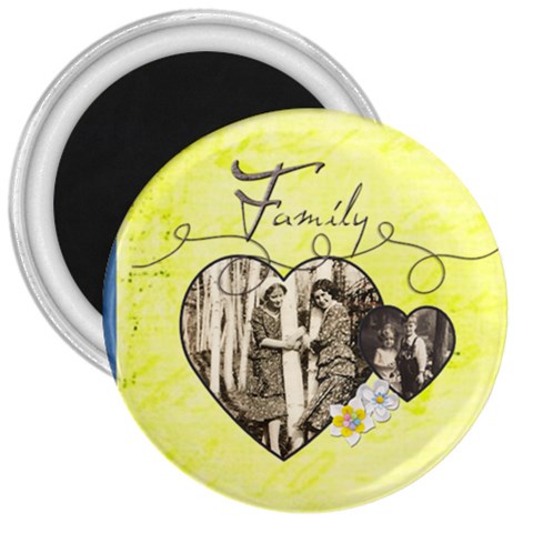 Hearts & Family 3 Inch Magnet By Catvinnat Front