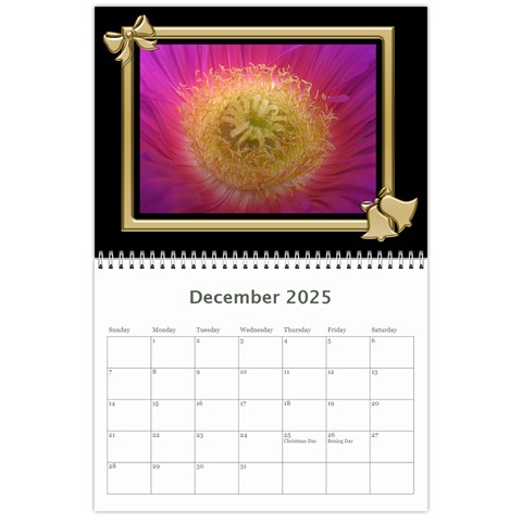 Black And Gold (any Year) 2025 Calendar By Deborah Dec 2025