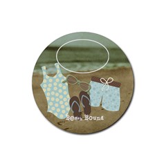 At the Beach: Beach Bound - Rubber Round Coaster (4 pack)