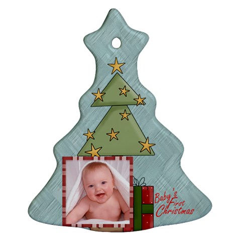 Baby s First Christmas Single Sided Tree Ornament By Catvinnat Front