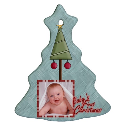 Baby s First Christmas Double Sided Tree Ornament By Catvinnat Front