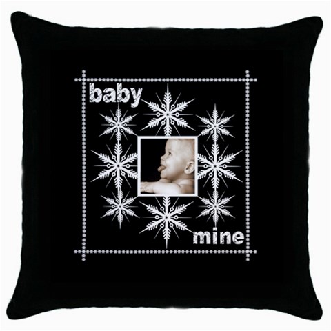 Baby Mine Snowflake  Throw Pillow By Catvinnat Front