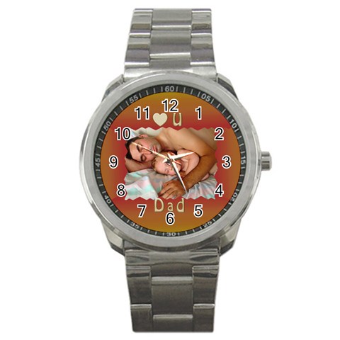 Love U Dad Sports Watch By Deborah Front