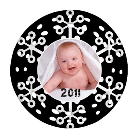 Snowflake 2011 Single Side Filigree Christmas Ornament By Catvinnat Front