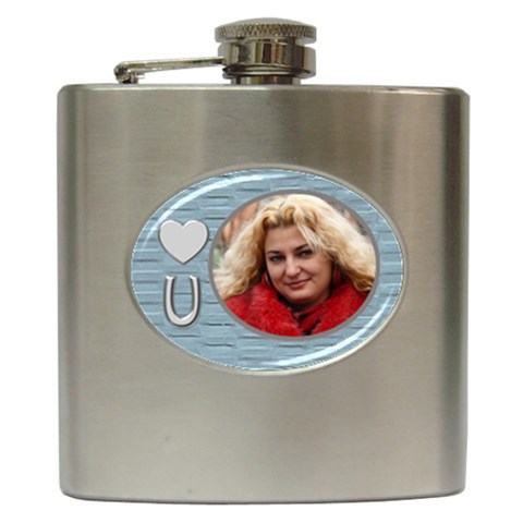 Love You Hip Flask By Deborah Front