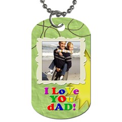 Fun Green And Colorful Letters Dad Or Father s Day Photo Dog Tags