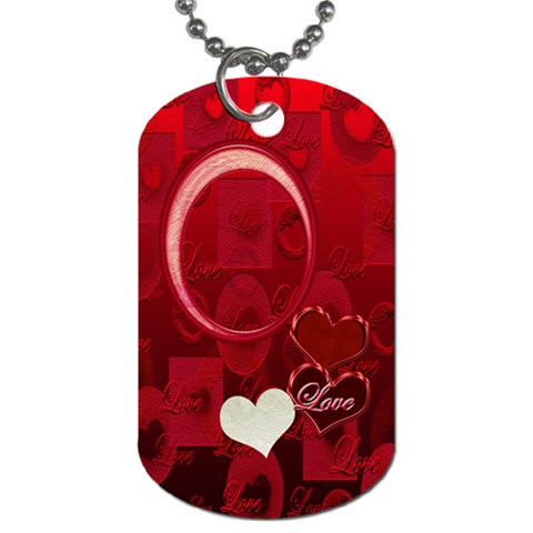 I Heart You Red Dog Tag By Ellan Front