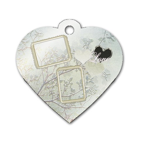 Love White Heart Dog Tag By Ellan Front