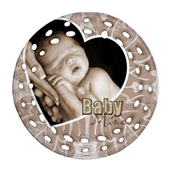 Baby Mine Cute as a Button double side filigree Ornament - Round Filigree Ornament (Two Sides)