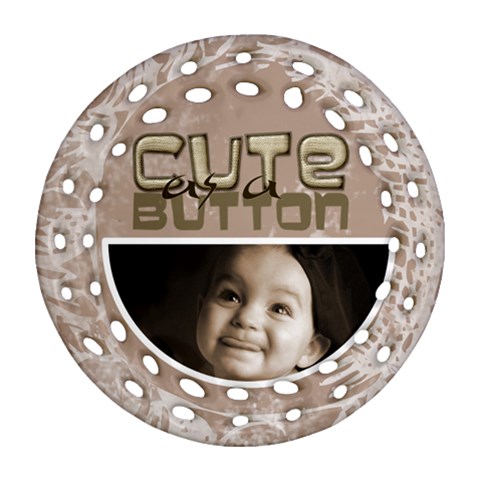 Baby Mine Cute As A Button Double Side Filigree Ornament By Catvinnat Back