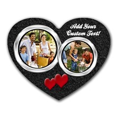 Black Sand Photo Mousepad - Heart Mousepad