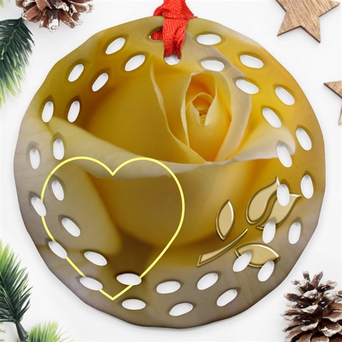 Yellow Rose Gift Tag Ornament By Deborah Front