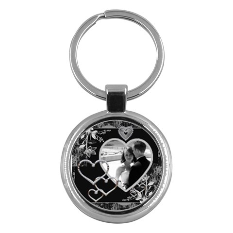 Black Hearts Round Keychain By Lil Front