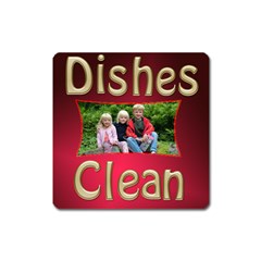 Dishes Clean Square Magnet