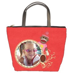 Sock Monkey Love Bucket Bag 1