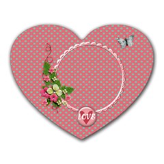 Mousepad Heart- Polka Love - Heart Mousepad