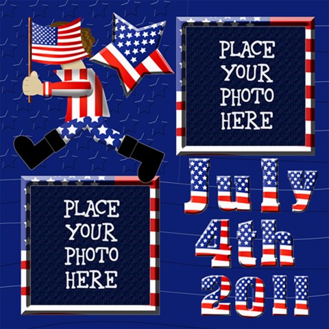 July 4th 8x8 Scrapbook Pages By Chere s Creations 8 x8  Scrapbook Page - 2