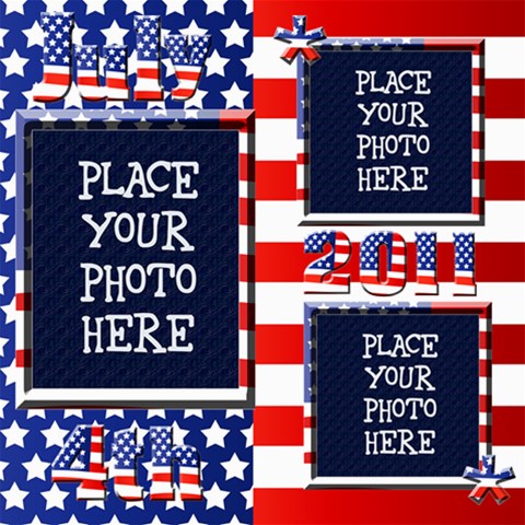 July 4th 8x8 Scrapbook Pages By Chere s Creations 8 x8  Scrapbook Page - 4