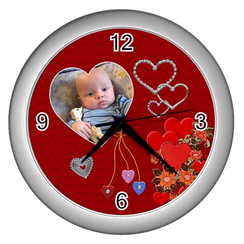 Lotsa Hearts Wall Clock By Lil Front