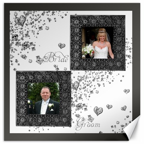 Bride & Groom Monochrome Dove  20 Inch Canvas By Catvinnat 19 x19.27  Canvas - 1