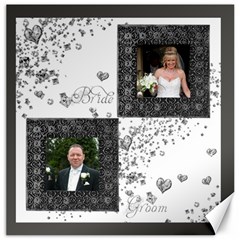 Bride & Groom Monochrome Dove  20 Inch Canvas