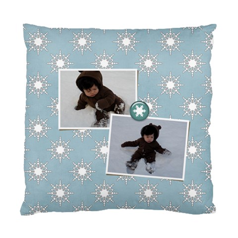 Cushion Case (two Sides): Snow Fun By Jennyl Back