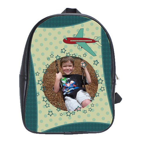 Airplane Large School Bag By Klh Front