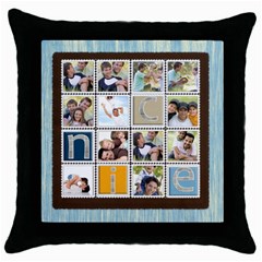 Family (5 styles) - Throw Pillow Case (Black)