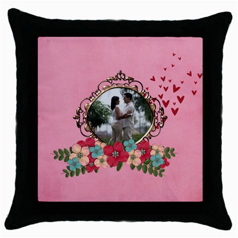 Throw Pillow Case (black) Front