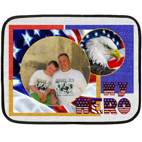 My Hero Us Military Mini Fleece By Catvinnat 35 x27  Blanket