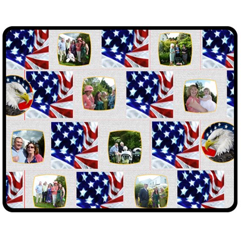 4th Of July Stars & Stripes Medium Fleece Blanket By Catvinnat 60 x50  Blanket Front