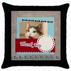 thank you (5 styles) - Throw Pillow Case (Black)