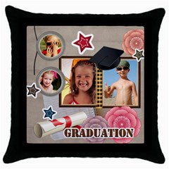graduation - Throw Pillow Case (Black)