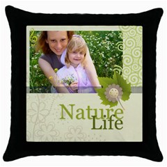 nature life (5 styles) - Throw Pillow Case (Black)