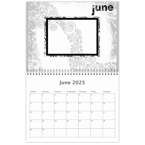 Faded Glory Monochrome 2025 Calendar By Catvinnat Jun 2025