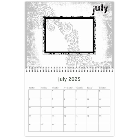 Faded Glory Monochrome 2025 Calendar By Catvinnat Jul 2025