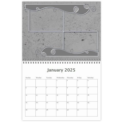 Simple Silver 2025 Calendar By Catvinnat Jan 2025